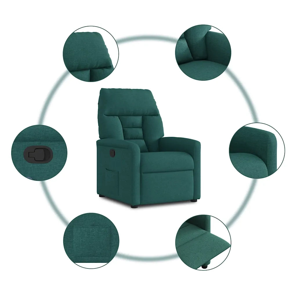 Poltrona Reclinabile in Tessuto Verde Scuro 4015548