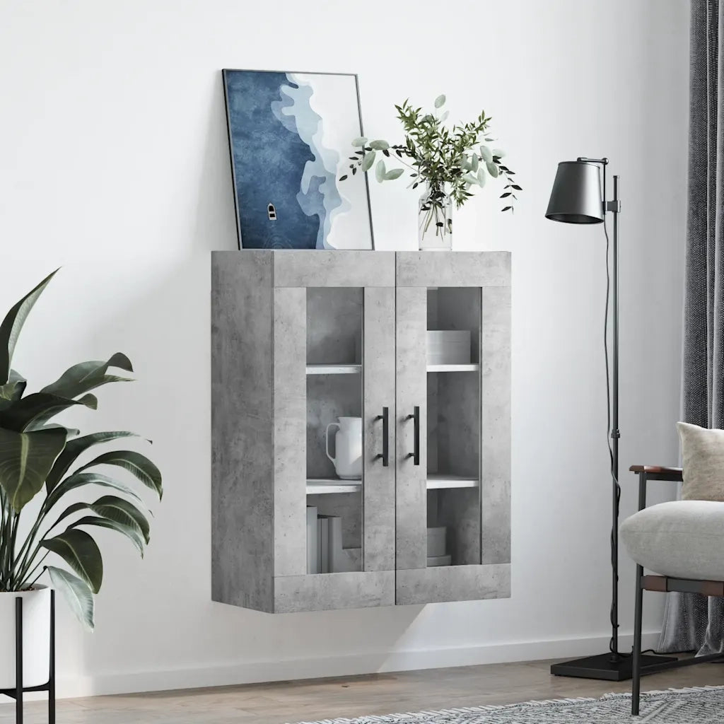 Armadietto a Muro | Mobile a Parete Grigio Cemento 69,5x34x90 cm