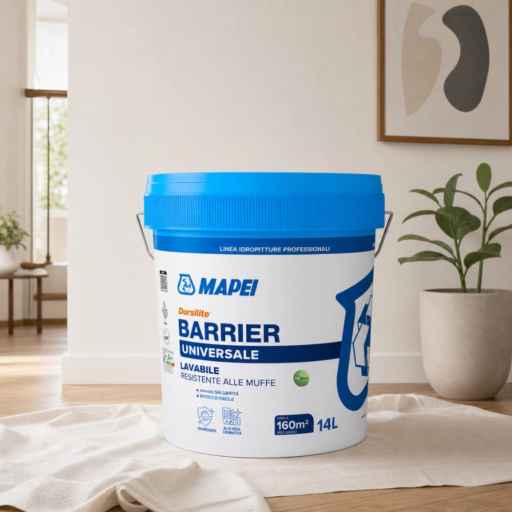 Mapei dursilite barrier pittura murale lavabile antimuffa 14 l
