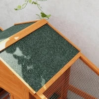 Pollaio da Giardino per 1-2 Galline con Area per Cova, Casetta e Spazio Aperto, in Legno e Metallo, 179x67x115 cm