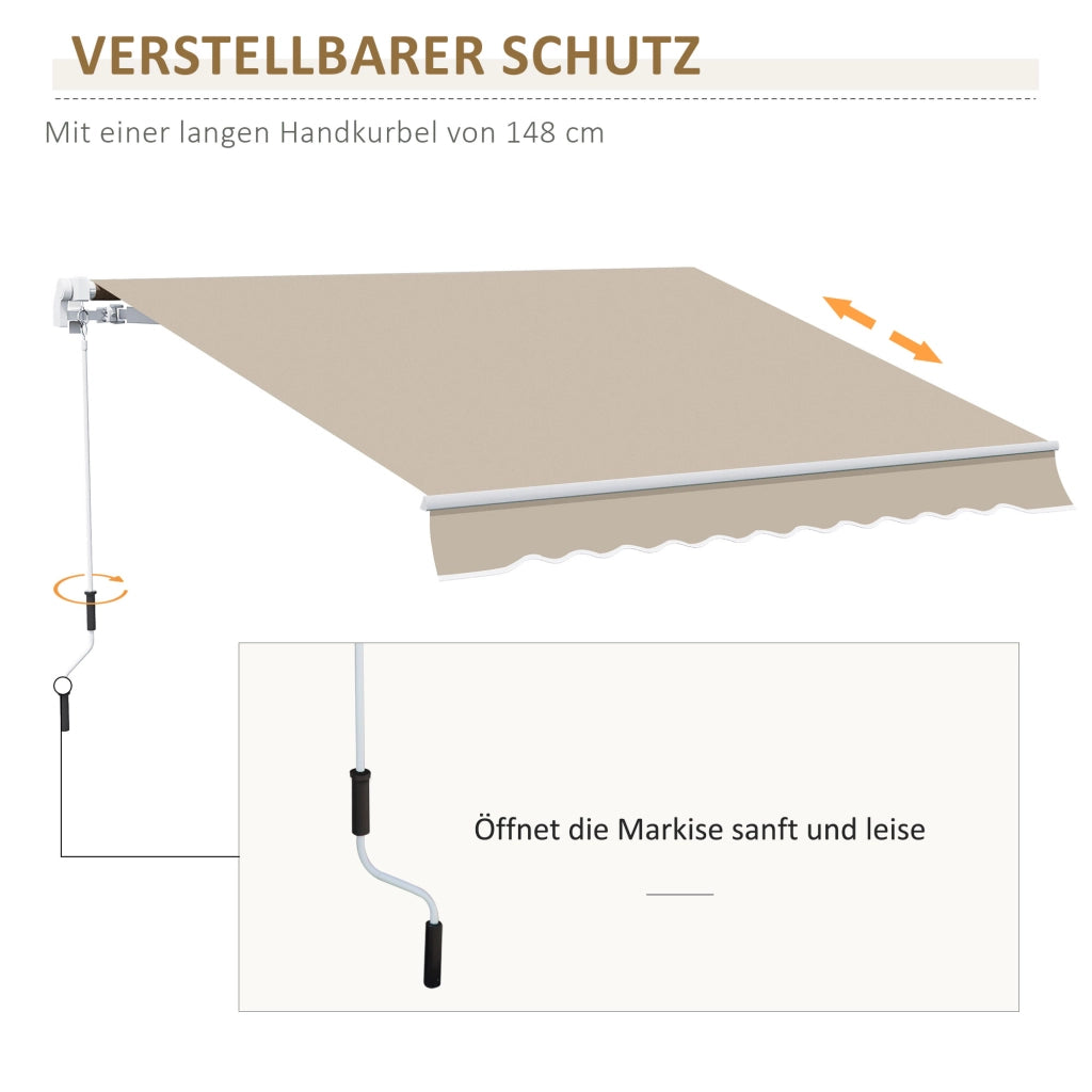 Tenda da Sole Estraibile ¨C zephmum ¨C Grigio+Beige 395x245 cm