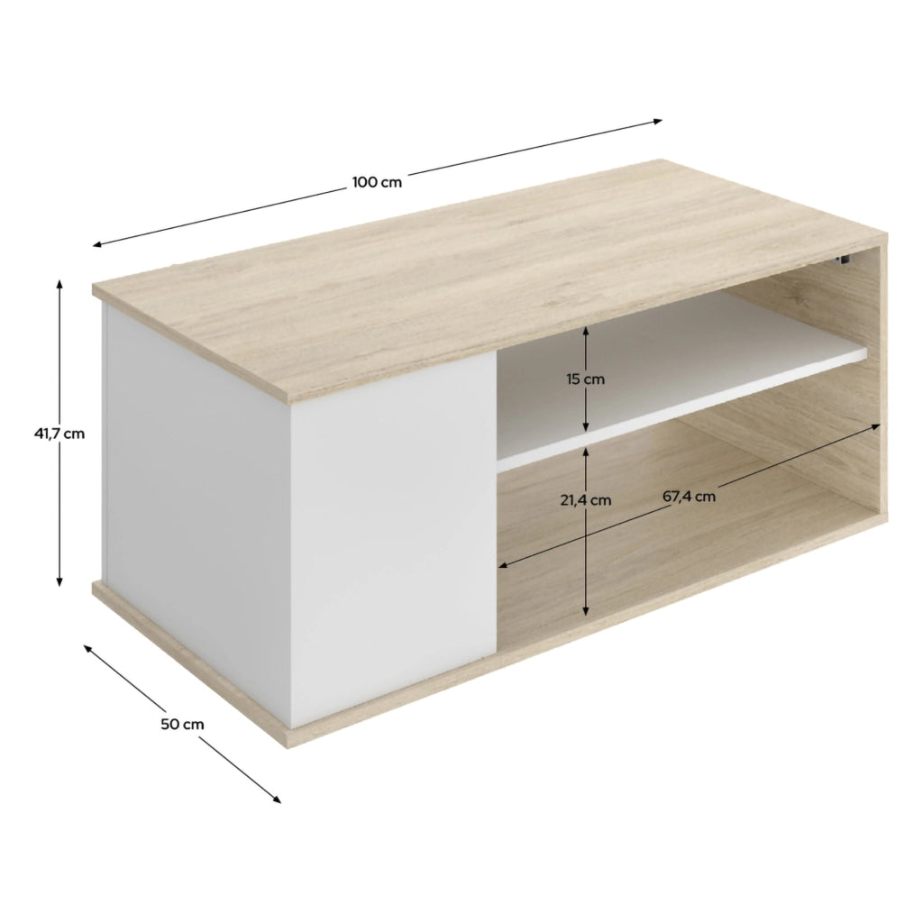 Fargo, Tavolino da Salotto Cassetti, 50x100x42h cm Bianco
