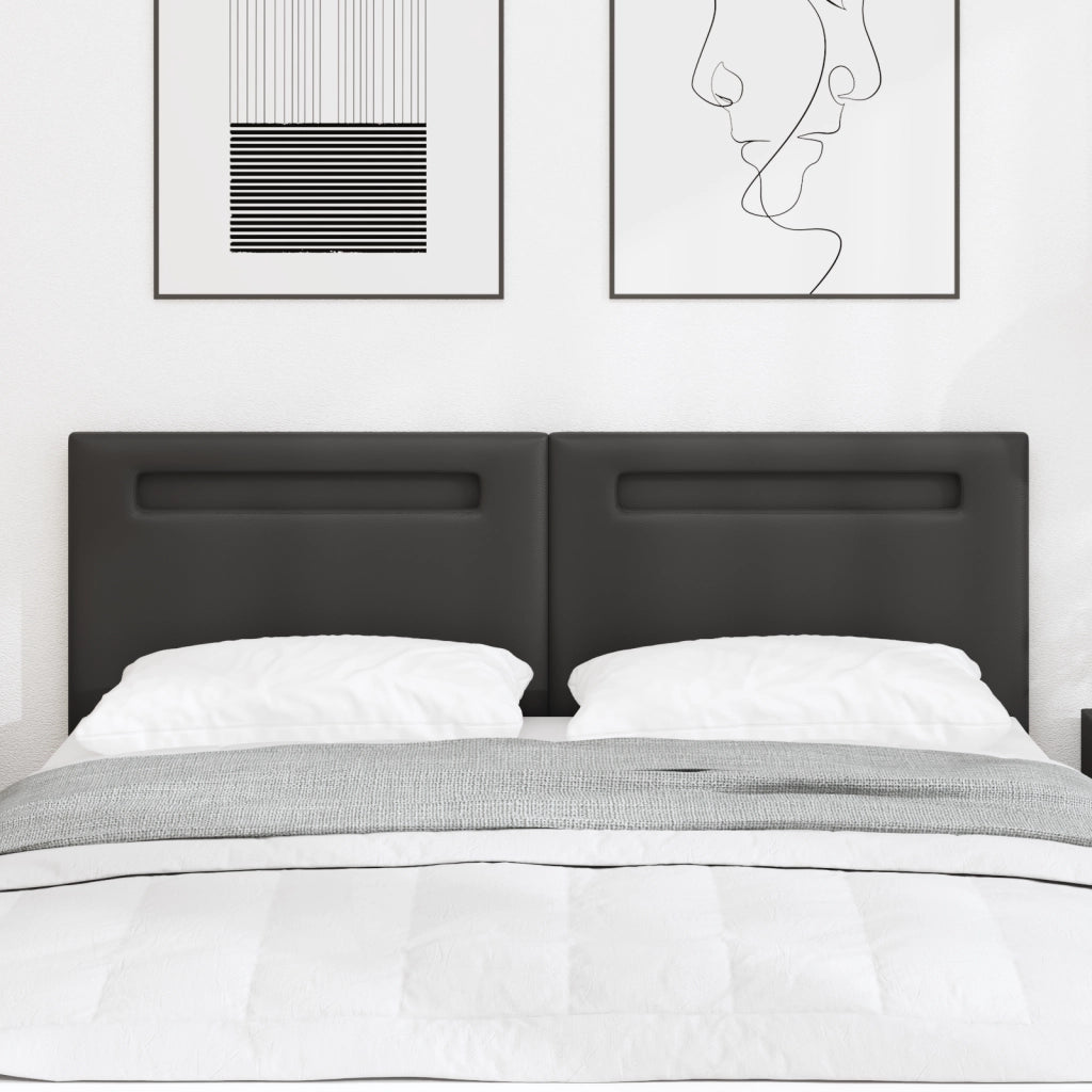 Testiera  Design Semplice Nera 140 cm in Finta Pelle