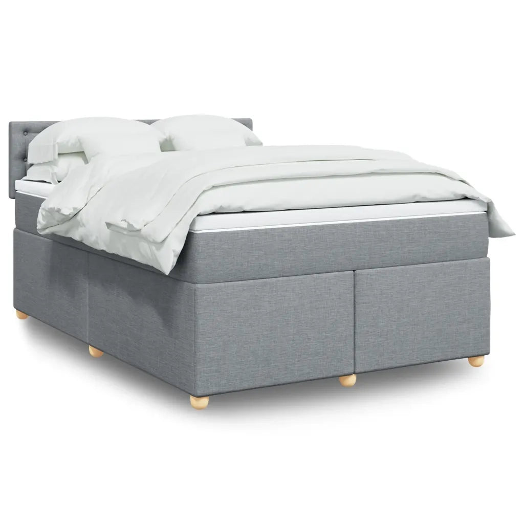Giroletto a Molle con Materasso Grigio Chiaro 140x190cm Tessuto