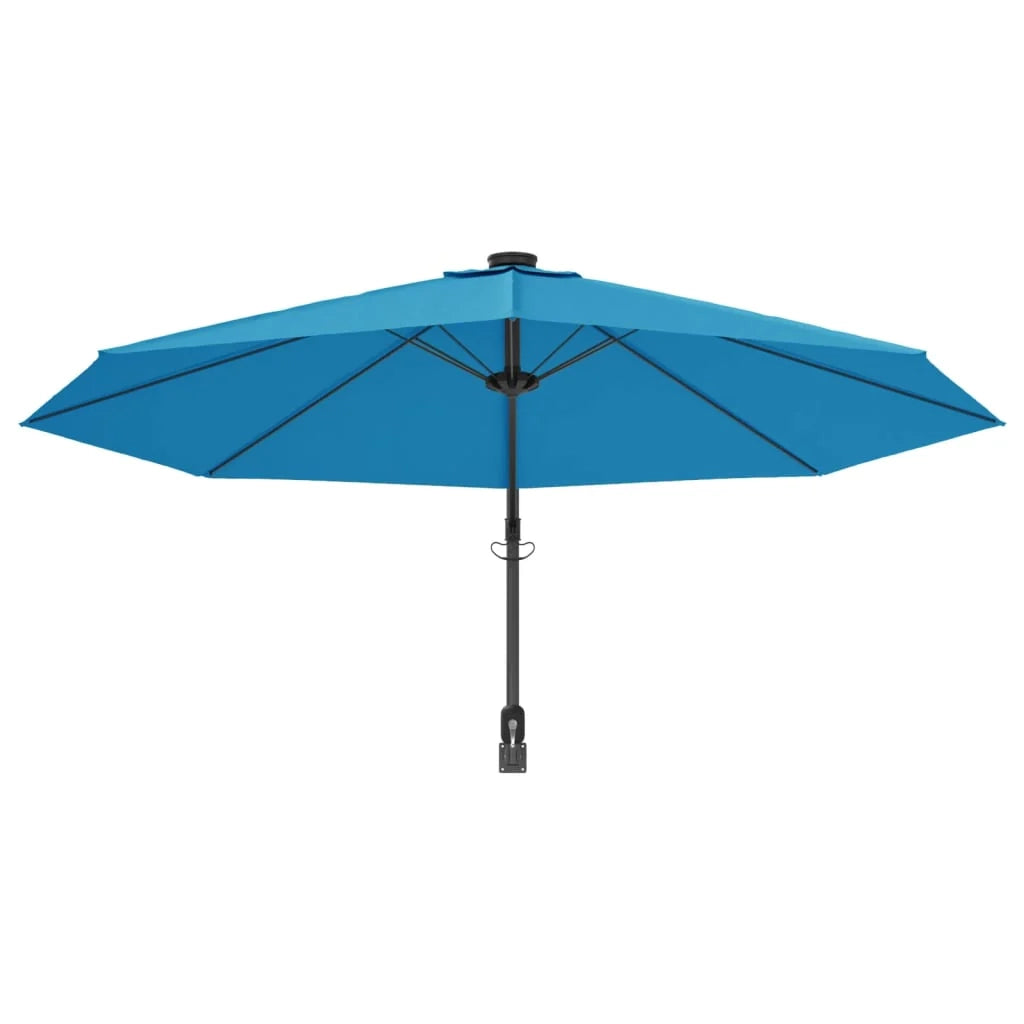 Ombrellone da parete con LED 290 cm blu 02_0008678