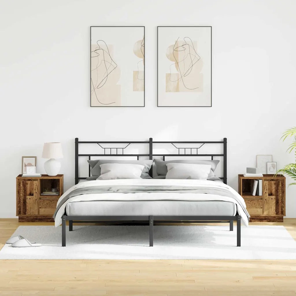 Set di 2 Comodini | Armadio da Notte | Mobiletto da notte Legno vecchio 50 x 34,5 x 50 cm.