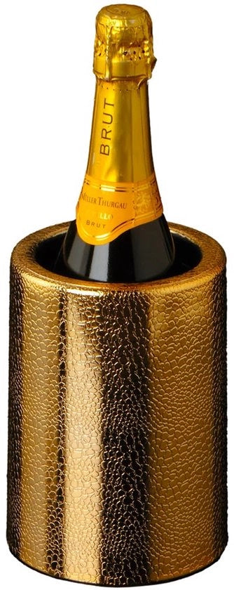 Wine Cooler 1 Bottiglia - Resistente agli Urti - Oro - Plastica - 12,5 cm