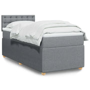 Giroletto a Molle con Materasso Grigio Chiaro100x200 cm Tessuto