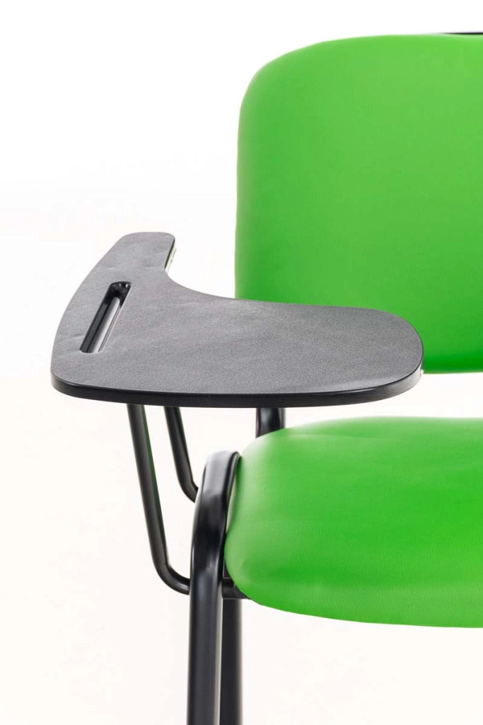 Sedia Ken in similpelle con tavolino ribaltabile verde