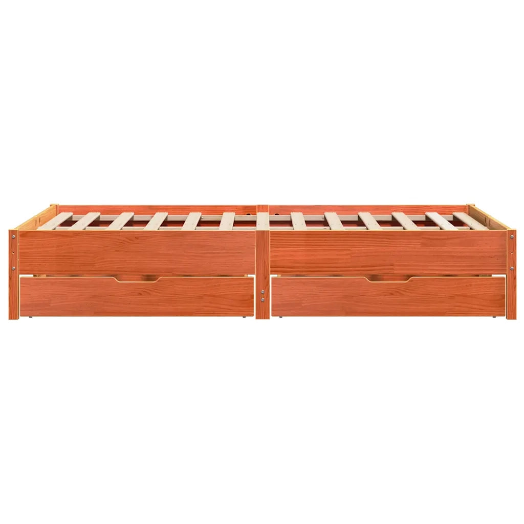 Letto senza Materasso Marrone Cera 120x190 cm in Legno di Pino