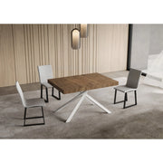 Tavolo allungabile 130/390x90 cm Niket telaio Bianche - Noce