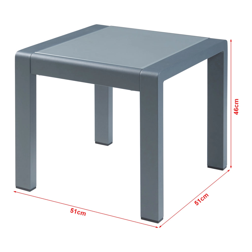 Set Baragiano di Tavolino e 2 Lettini Prendisole - Antracite/Grigio casa.pro