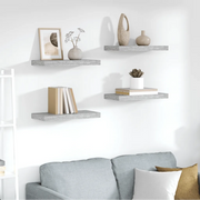 Scaffali a Parete 4 pz Grigio Cemento 50x23x3,8 cm in MDF 326596