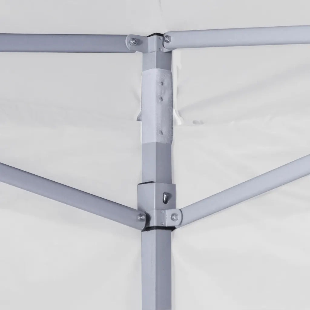 Gazebo Professionale Pieghevole 4 Pareti 3x3 m Acciaio Bianco 48861