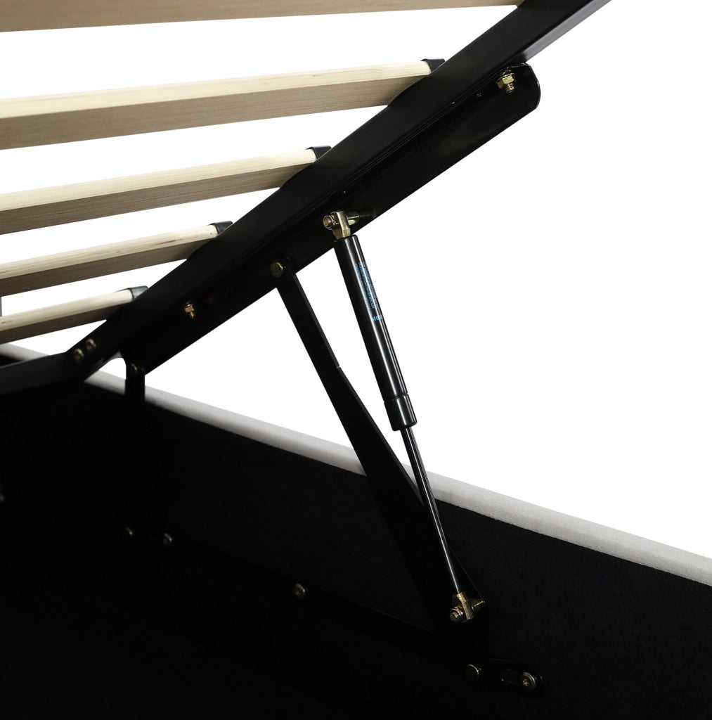 Letto imbottito 90x200 cm con contenitore idraulico e sponda morbida in velluto