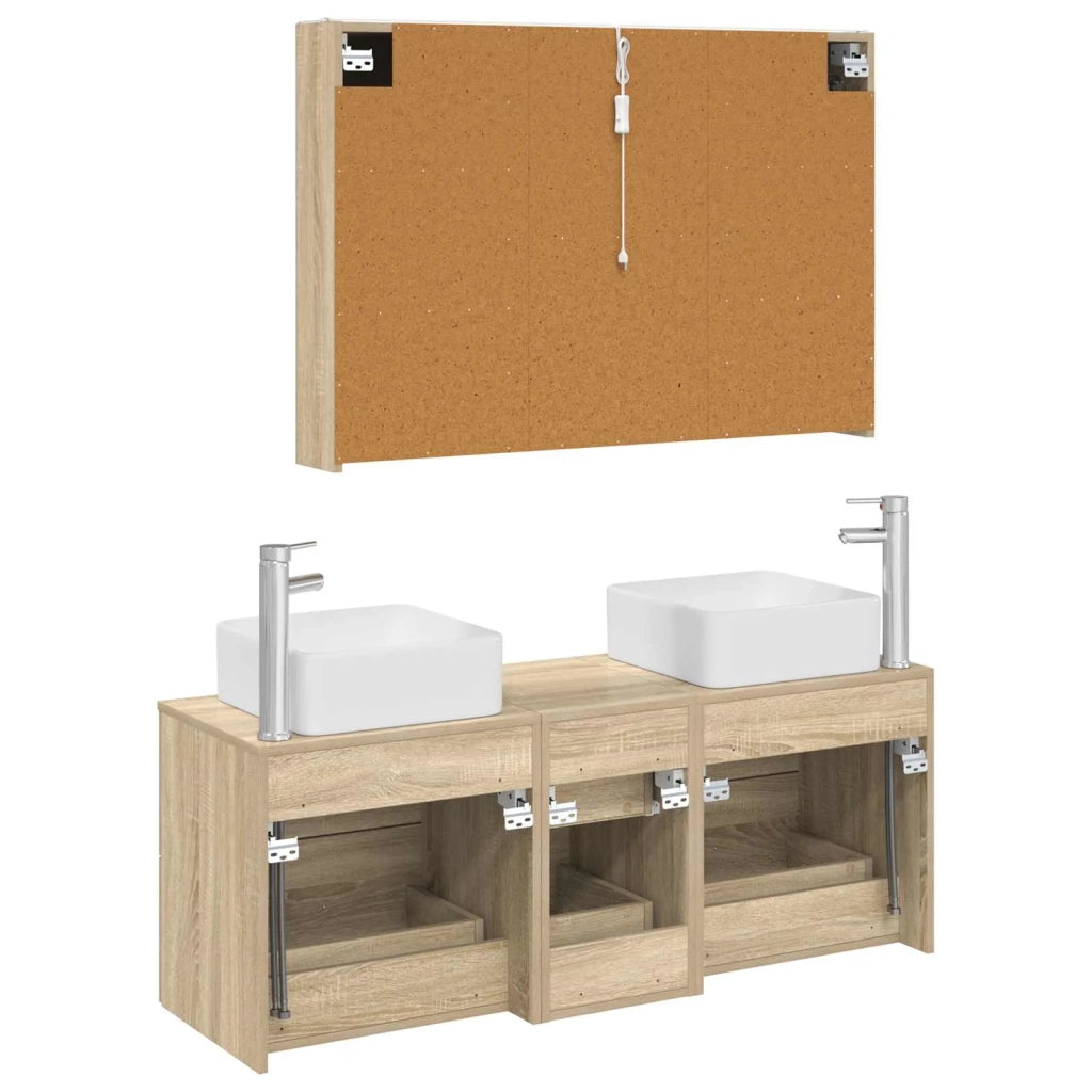 Set di mobili per il bagno 4 pcs Rovere Sonoma 3406785