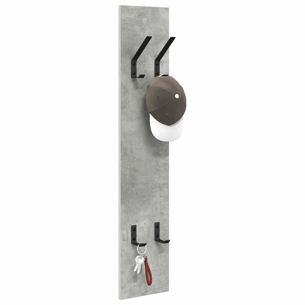 Appendiabiti a muro A parete Grigio cemento 20 x 1,5 x 100 cm 874462