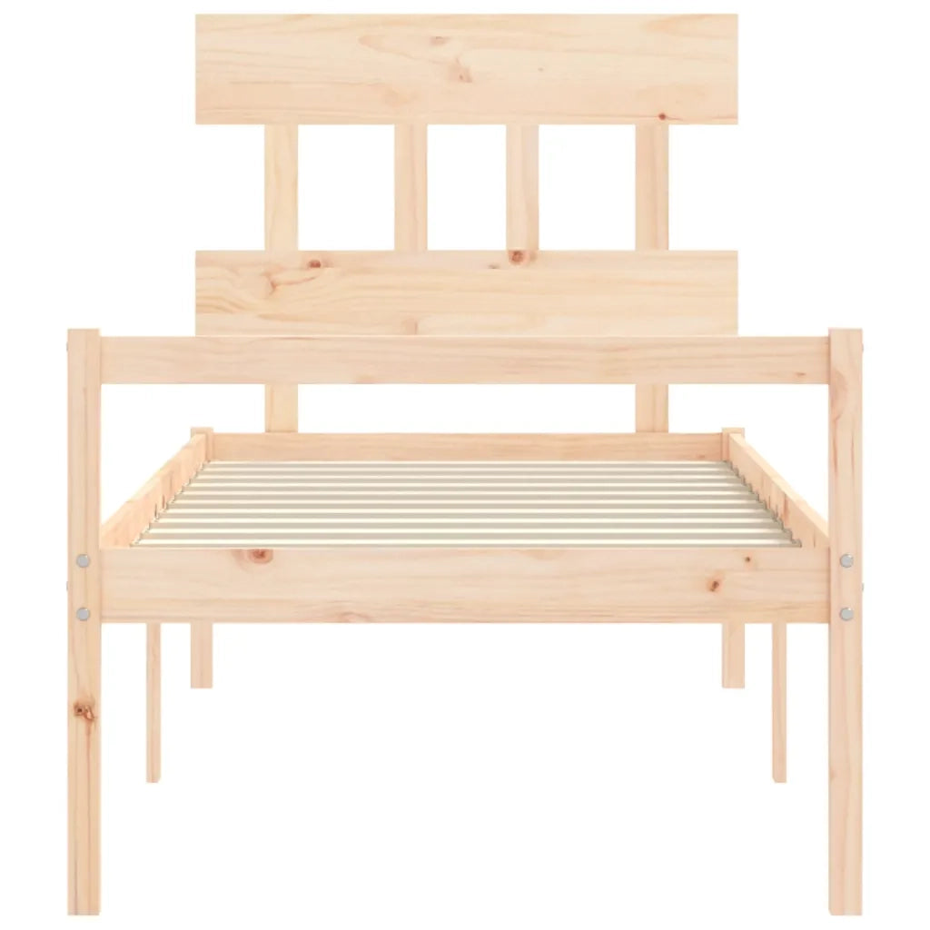 Letto per Anziani con Testiera 90x200 cm in Legno Massello 3195401