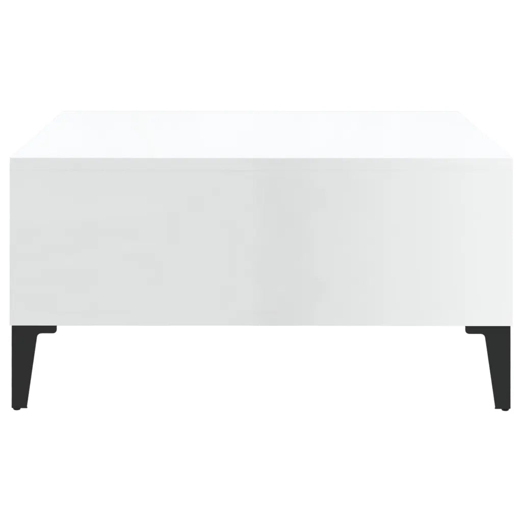 Tavolino da Salotto Bianco Lucido 60x60x30 cm Legno Multistrato 805992