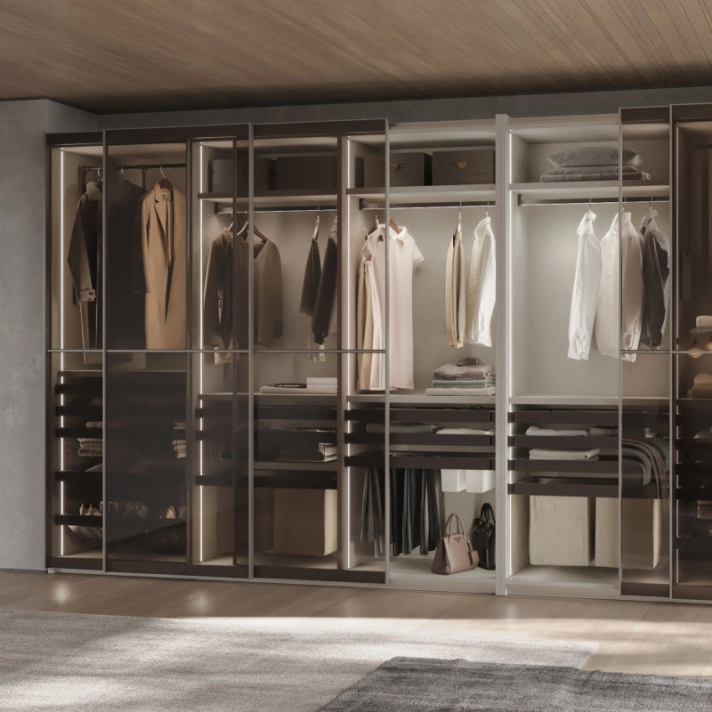 Appendiabiti per armadio Sway, larghezza regolabile 830 - 1150mm, Acciaio, Alluminio e Tecnoplastica, Verniciato titanio