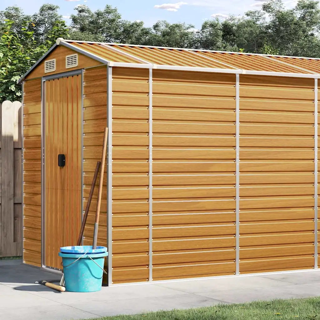 Capanno Giardino Marrone Chiaro 191x725x198cm Acciaio Zincato 3188282
