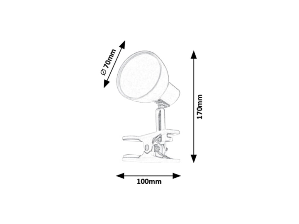 Lampada da comodino con clip LED 5W nera 3000K Rabalux Noah 1478