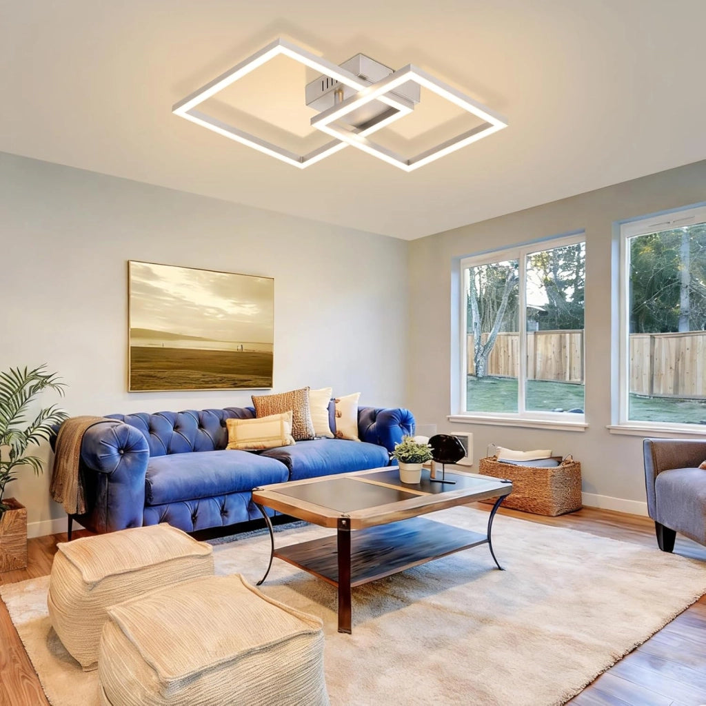ZMH Plafoniera LED argento 20W 3000K moderna lampada da soffitto per soggiorno camera da letto corridoio ufficio