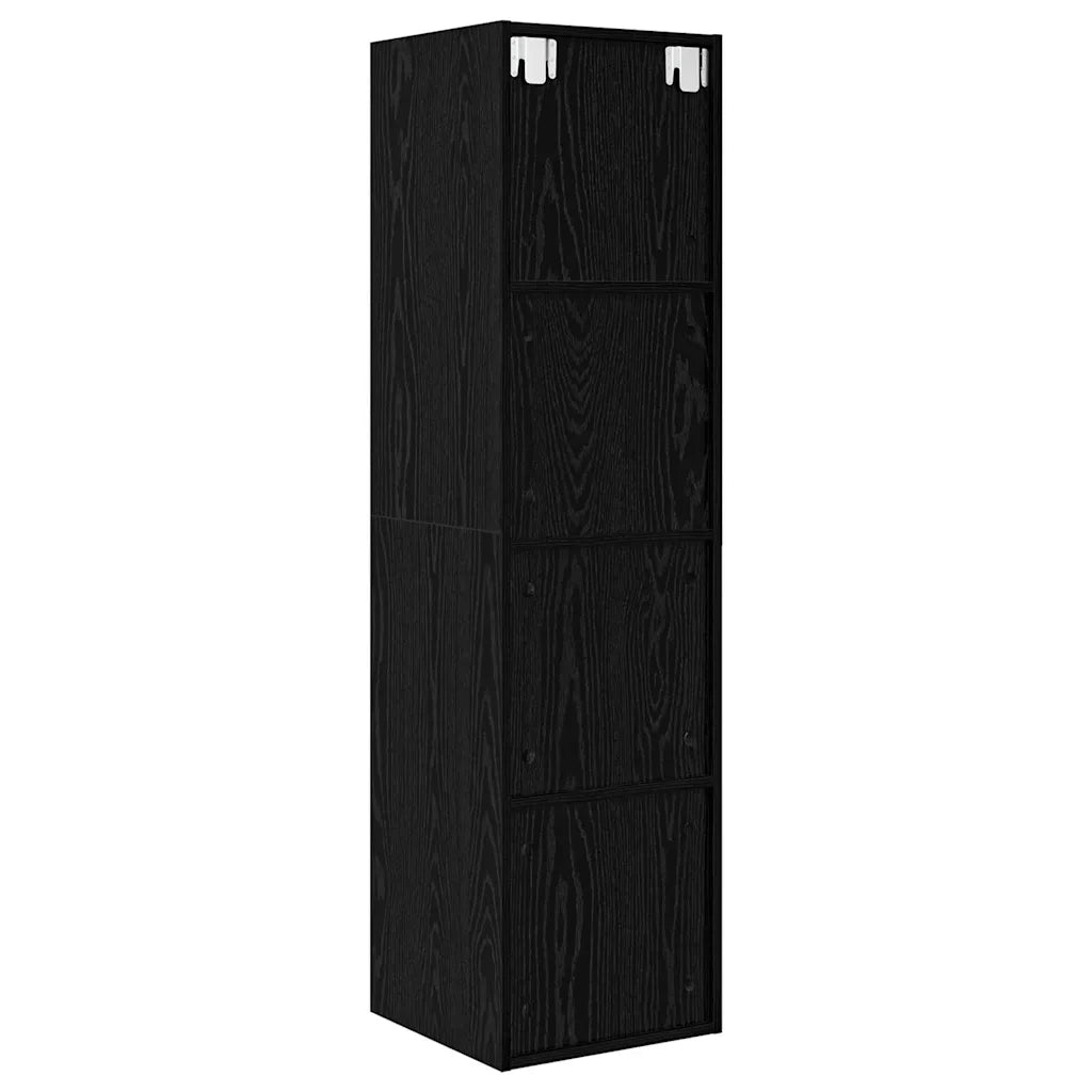 vidaXL Mobile TV da Muro Rovere nero 37 x 37 x 142.5 cm