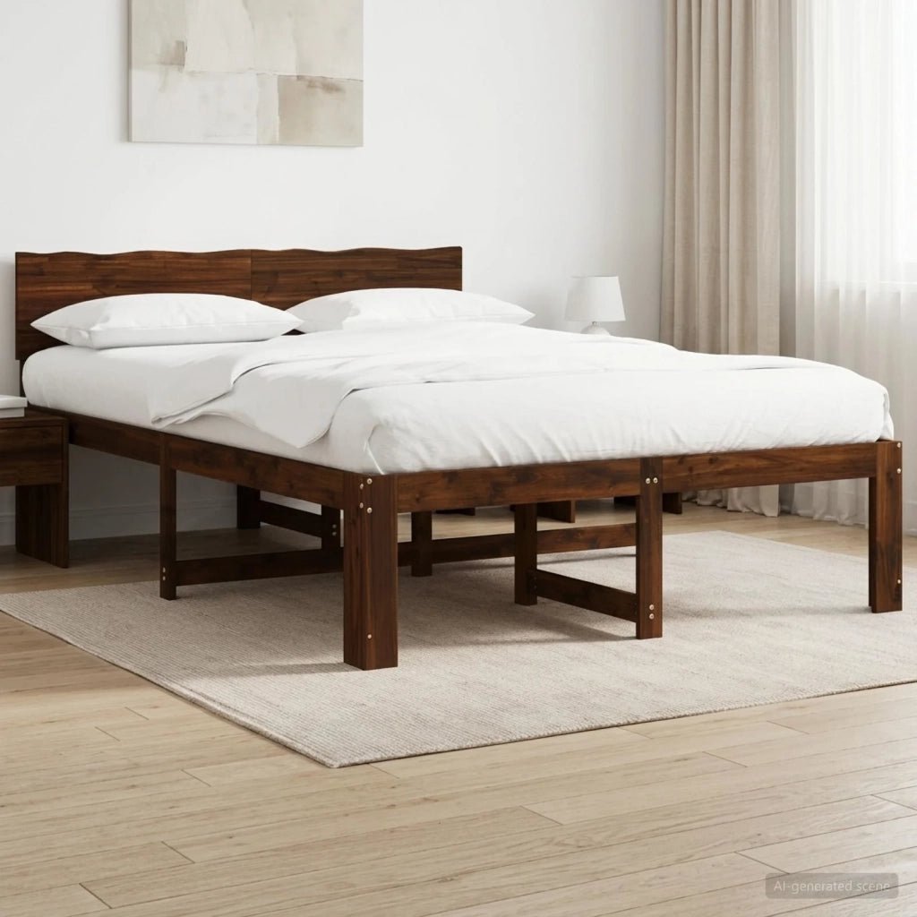 Letto matrimoniale con testiera ROSTOCK Marrone Scuro 3405461