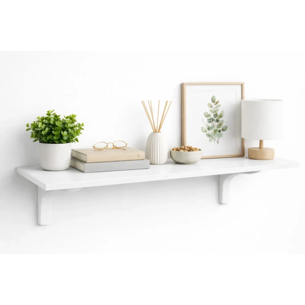 Mensola da Muro da appoggio in Legno nobilitato spessore 1,8 cm in colore Bianco 60x60 cm
