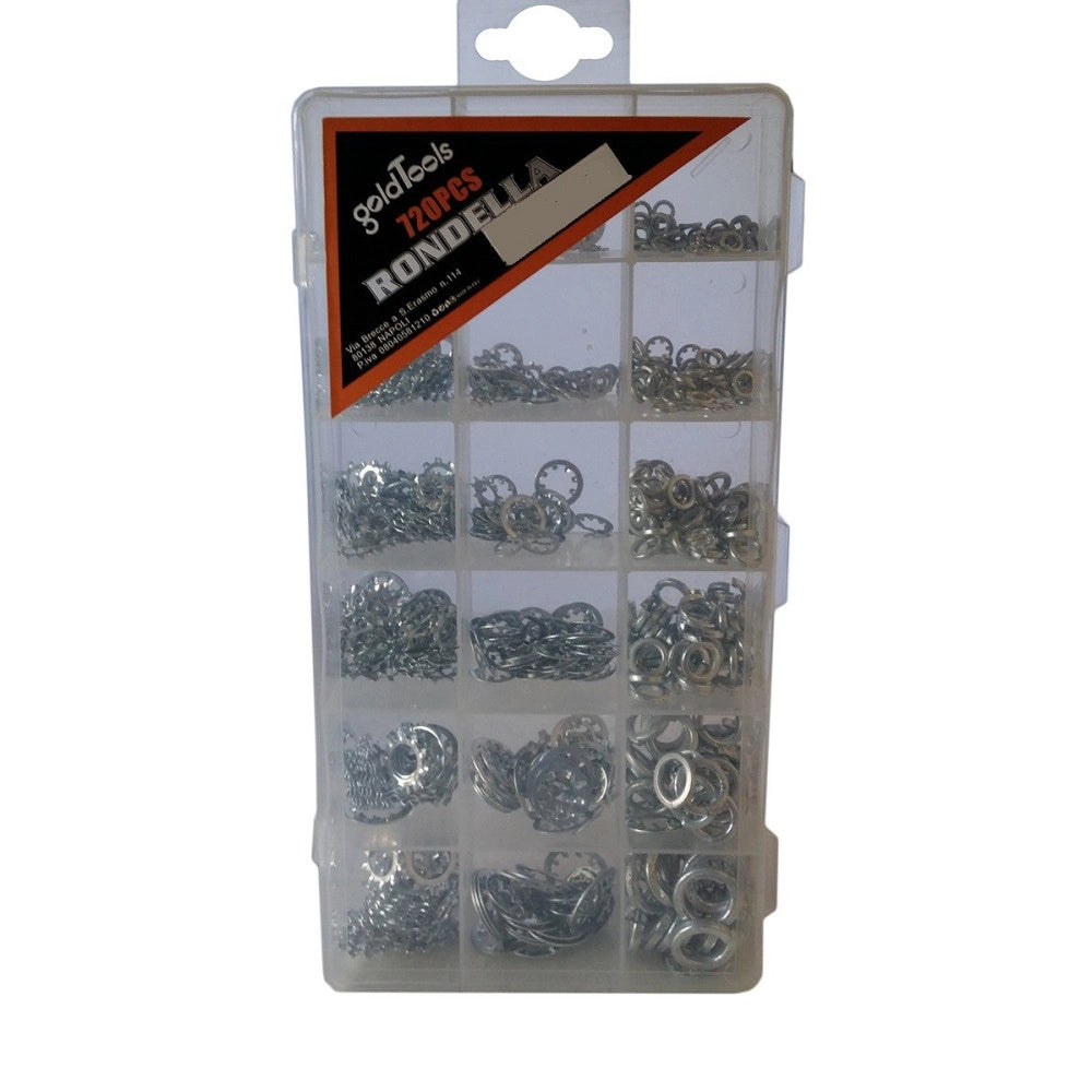 Trade Shop - Rondelle Bloccaggio Kit 720 Pz Varie Misure Distanziatori Piatte In Acciaio -
