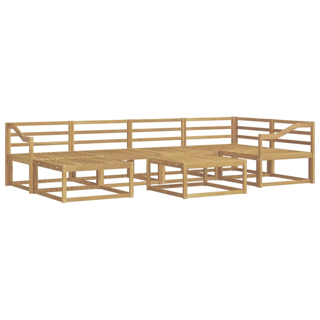 Set di divani da esterno 7 pcs Bianco Legno di Acacia Massello 3386738