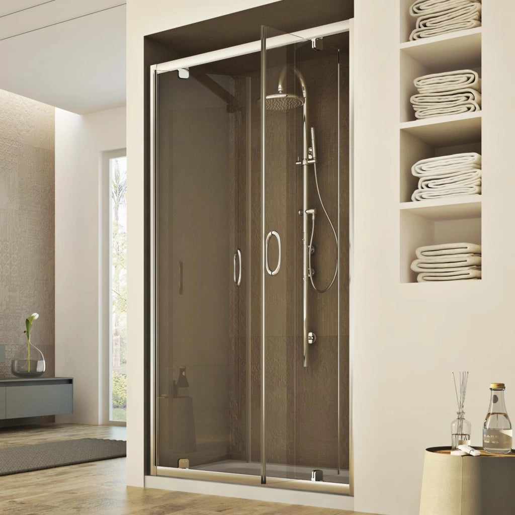 Porta Doccia 100CM H185 trasparente  mod. Sintesi 2 Ante