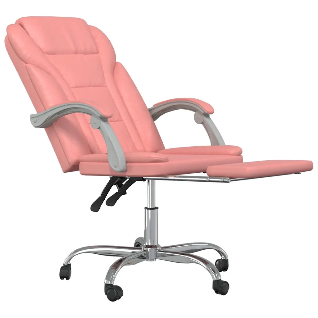 Sedia per studi-Poltrona da Ufficio Reclinabile Rosa in Similpelle 229049