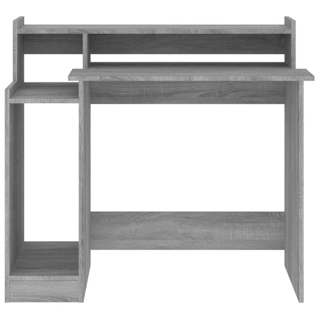 Scrivania | Tavolo da Ufficio con Luci LED Grigio Sonoma 97x45x90 cm in Multistrato