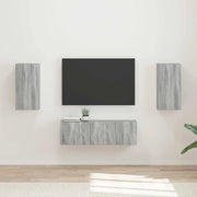 Set di Mobiletto da TV a Parete 4 pcs Grigio Sonoma 3408913