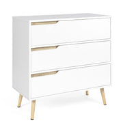 IDMarket - Cassettiera scandinavo a 3 cassetti legno e bianco HELSINKI