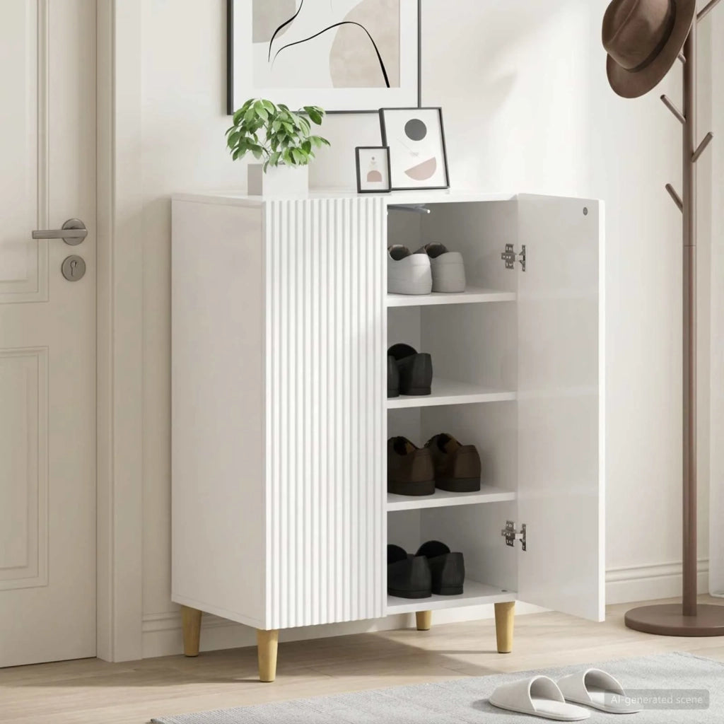 Mobile per scarpe ARNHEM 59,5 x 39,5 x 90 cm Bianco Lucido 896649