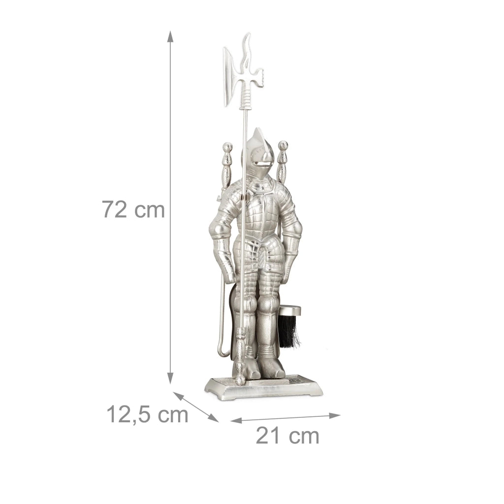 Set attrezzi per camino a 4 pezzi originale pratico lunghezza ottimale in ghisa nera 13_0003760