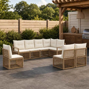 Set Divano da Giardino 8 pz Beige polyrattan 3435729