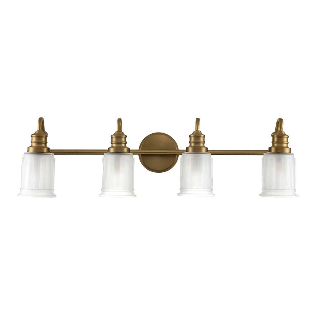 Applique bagno Swell ottone 4 luci G9 LED IP44 Quoizel
