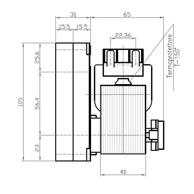 Ricambistufeapellet Motoriduttore Kenta per Stufe a Pellet K9177315, Velocità 5rpm, Senso di Rotazione Oraria, Pacco Lamellare 40mm, Albero Cavo Ø 8,5mm, Spianatura Doppia