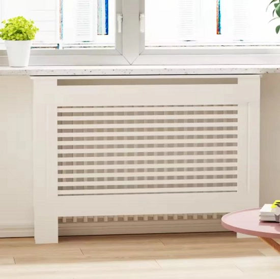 Rivestimento per Radiatori - Stile Moderno Minimalista - Orizzontale - Medio - Esterno 111x19x92cm - Interno 104x17.3x91cm - Bianco