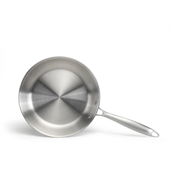 Brigade - Padella in acciaio inox 20 cm - LIVOO - MEP157 - Triplo strato in acciaio inox - Adatta a tutti i piani cottura, anche a induzione - Prodotto in Francia