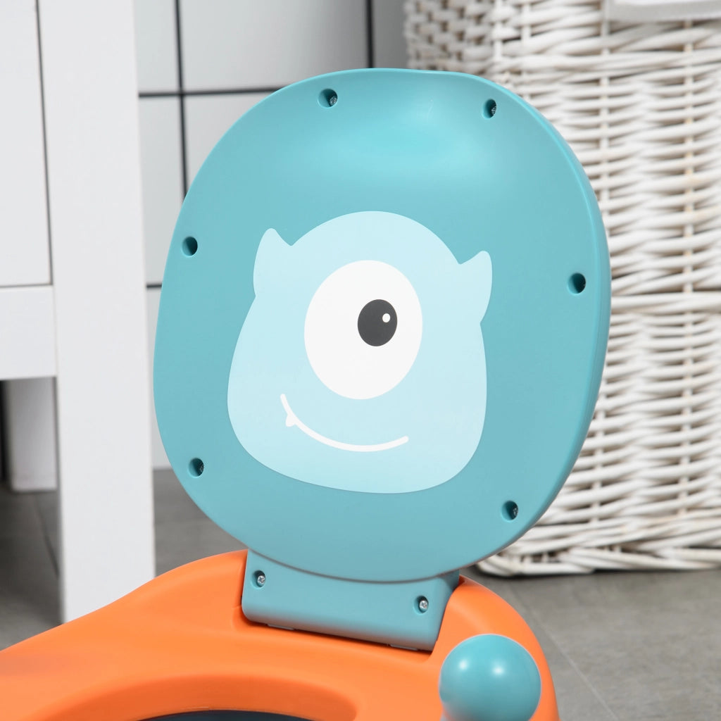 Vasino Ergonomico per Bambini 6+ Mesi con Schienale e Vaschetta Rimovibile Blu Arancione