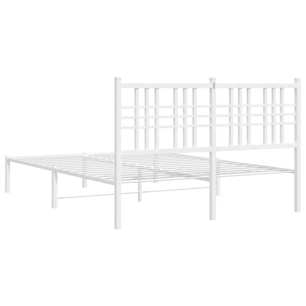 Giroletto con Testiera Metallo Bianco 120x190 cm 376370