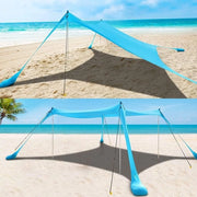 Ombrellone da spiaggia con parasole portatile a 4 stanghe in alluminio 21 x 21 m UPF50+ - facile da montare, ombrello per famiglie per campeggio, pesca all'aperto