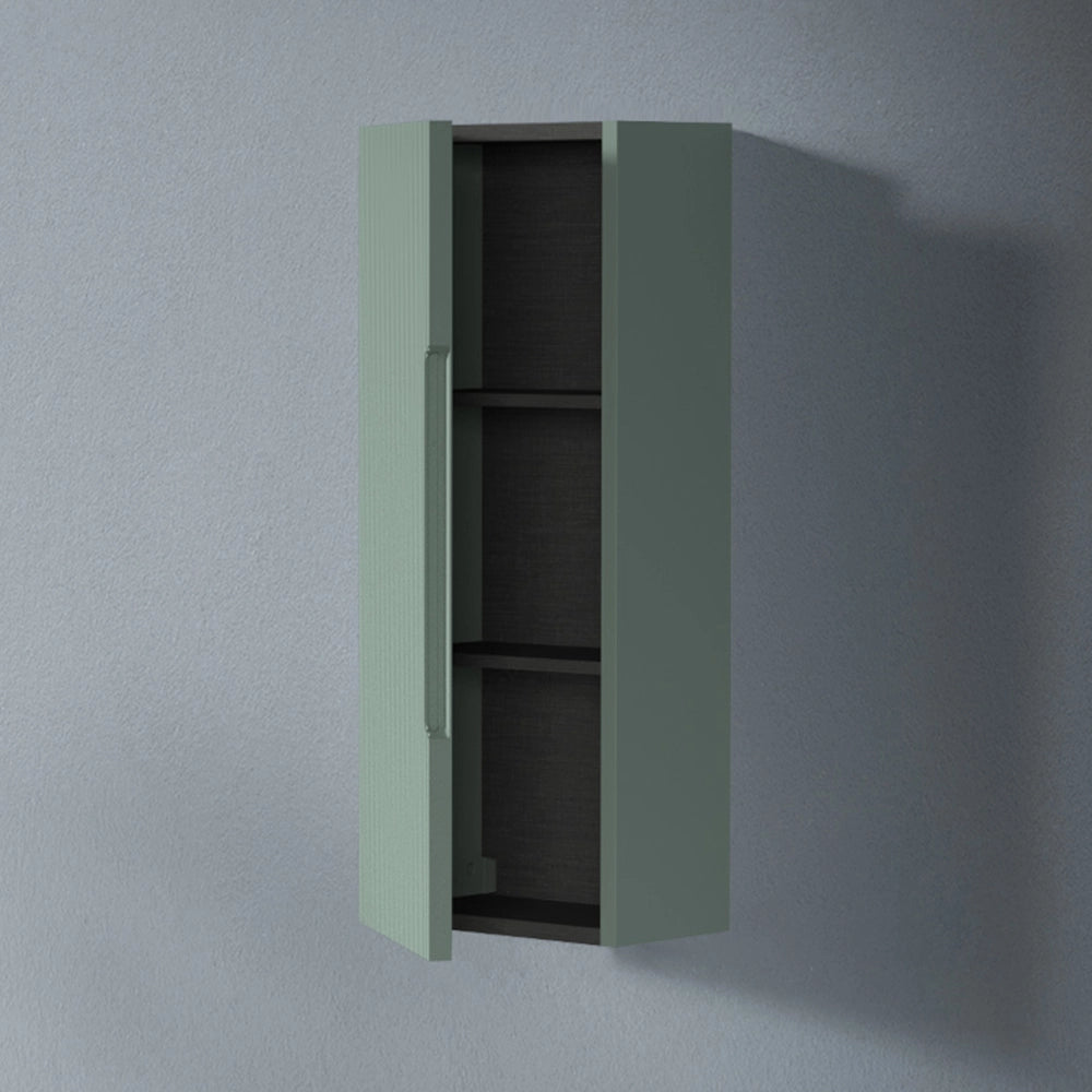 Pensile bagno sospeso H 75 cm verde opaco cannettato reversibile Rigo