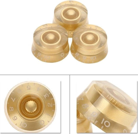 Knoppi per Chitarra - 4 Pezzi Knoppi Regolazione Volume e Tonale per Chitarra - Ricambi per Chitarre Elettriche - Argento e Bianco .