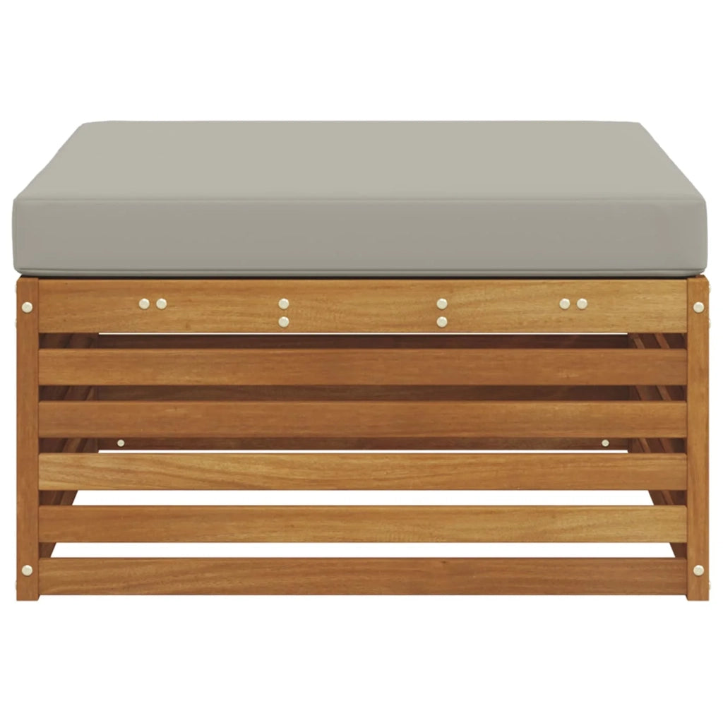 Sedia da giardino-Poggiapiedi da Esterno Legno di Acacia Massello Naturale 529005
